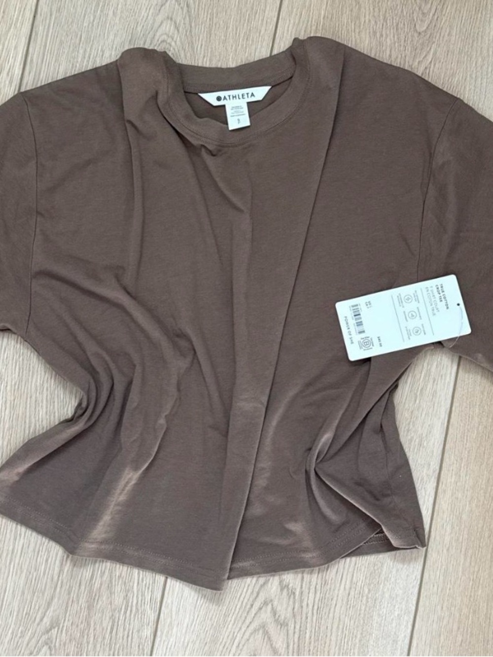 NWT Athleta Brown Crewneck Short-Sleeve Tee